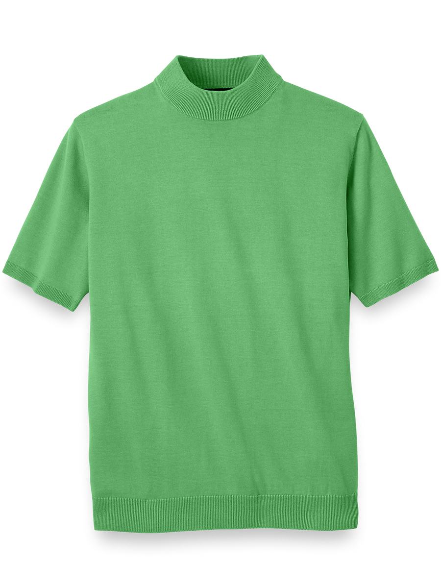 Cotton Mock Neck Sweater - Light Green – Paul Fredrick Cotton Mock Neck Sweater - Light Green – Paul Fredrick