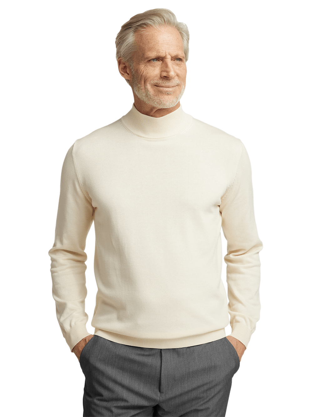 Alternate Image of Supima Cotton Mock Neck Sweater-1