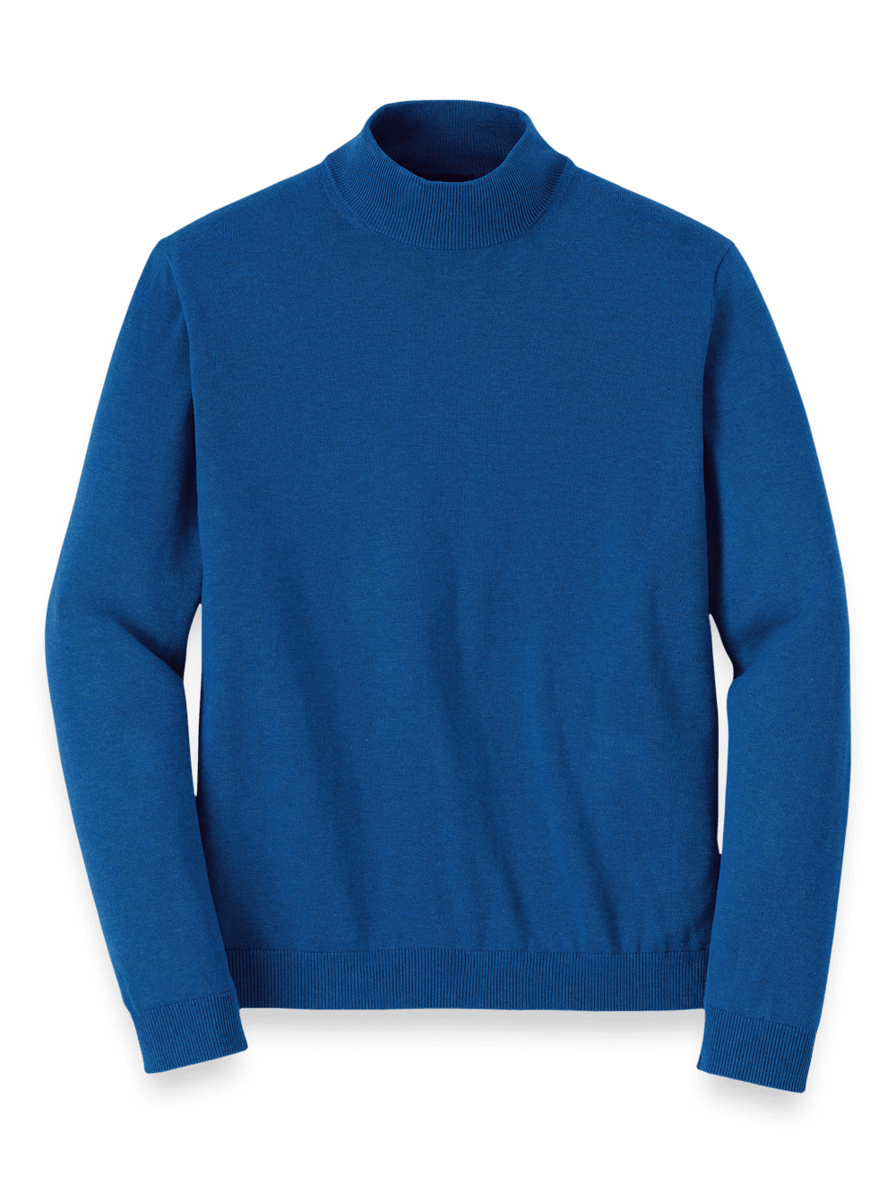 Product Image of Supima Cotton Mock Neck Sweater-Blue