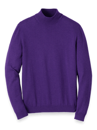 Supima Cotton Mock Neck Sweater - Purple