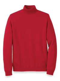 Supima Cotton Mock Neck Sweater - Red