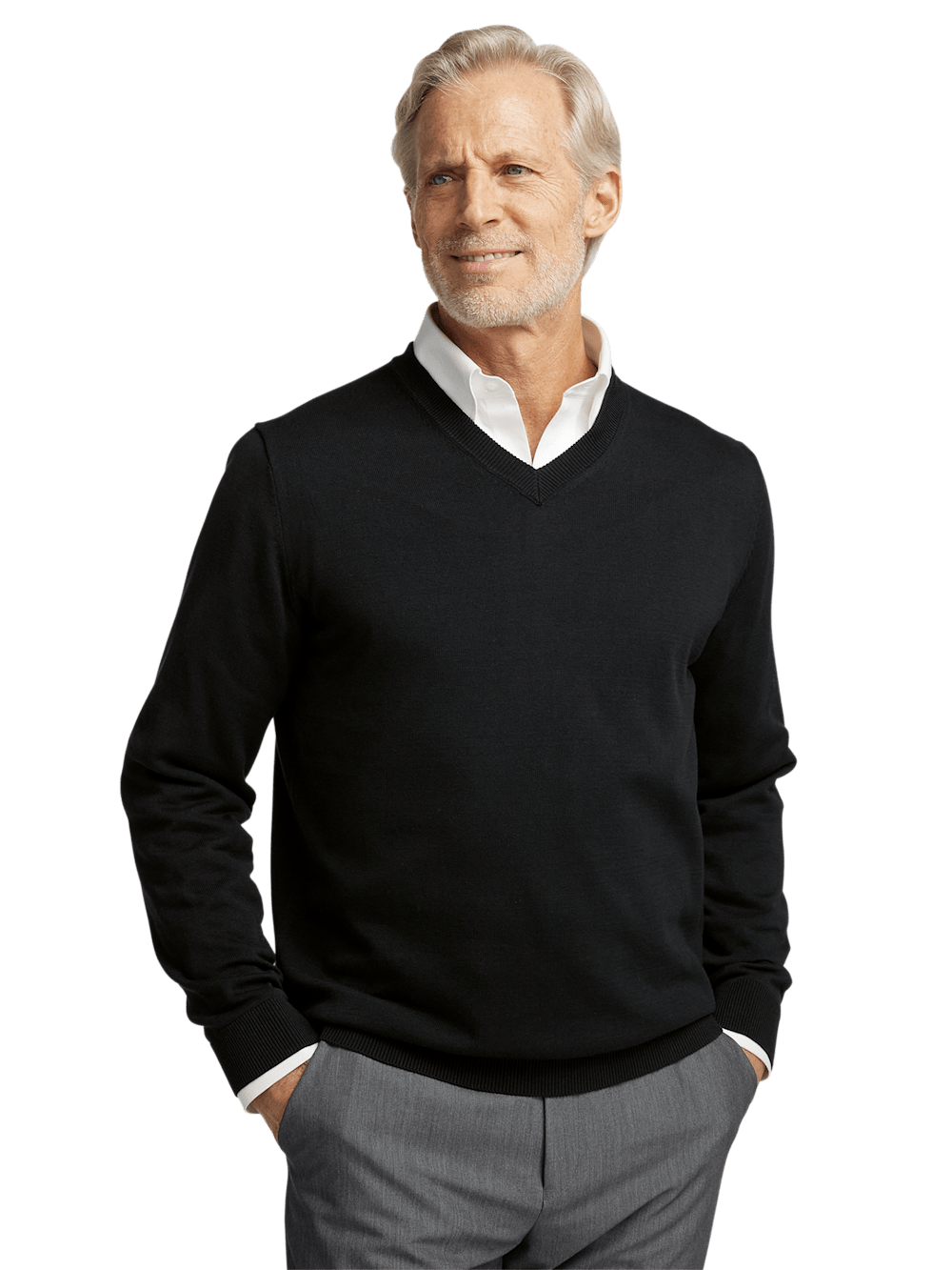 Alternate Image of Supima Cotton V-neck Sweater-1