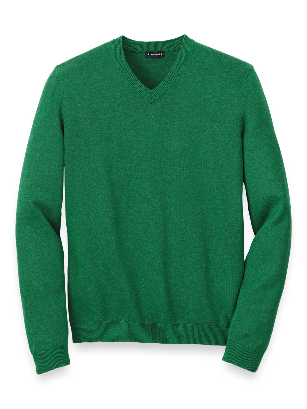 Product Image of Supima Cotton V-neck Sweater-Green