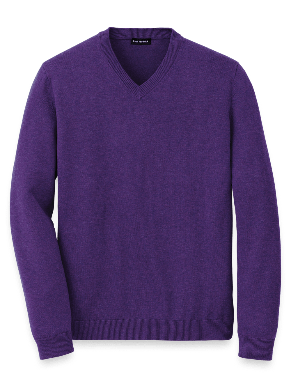Product Image of Supima Cotton V-neck Sweater-Purple