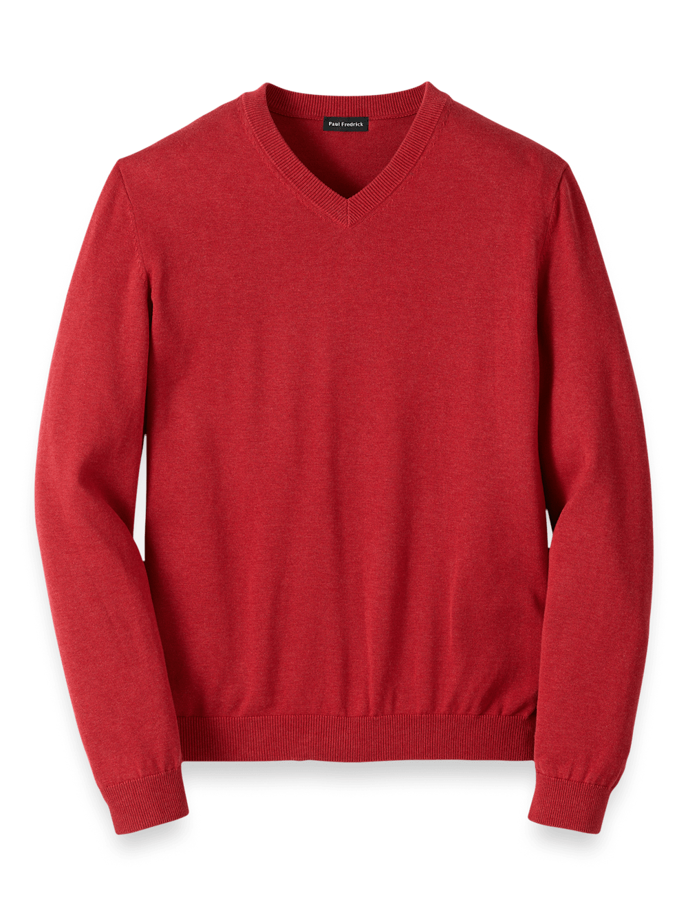 Product Image of Supima Cotton V-neck Sweater-Red