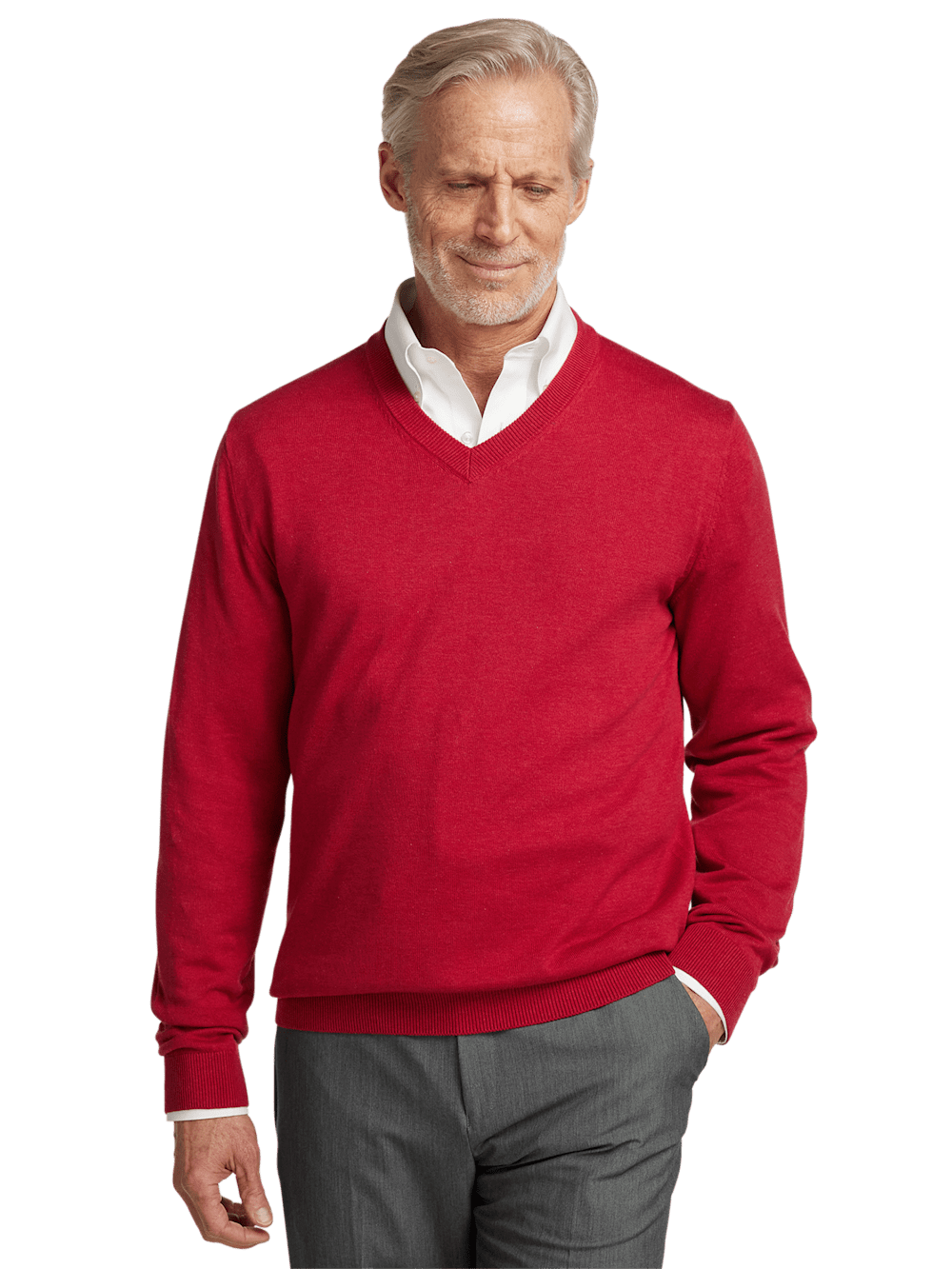 Alternate Image of Supima Cotton V-neck Sweater-1