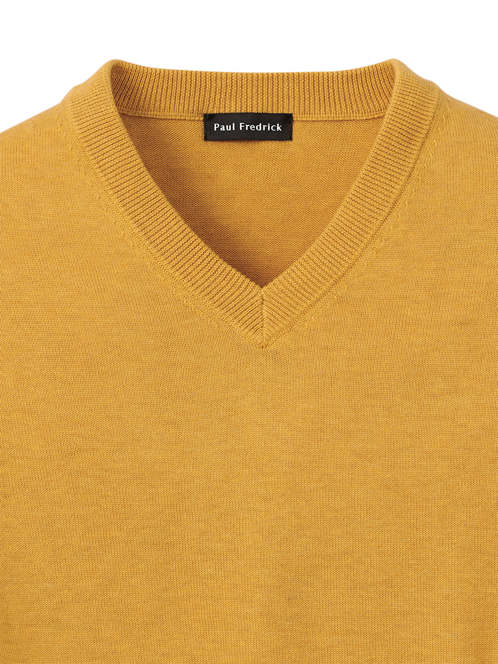 Supima Cotton V-neck Sweater Mustard – Paul Fredrick