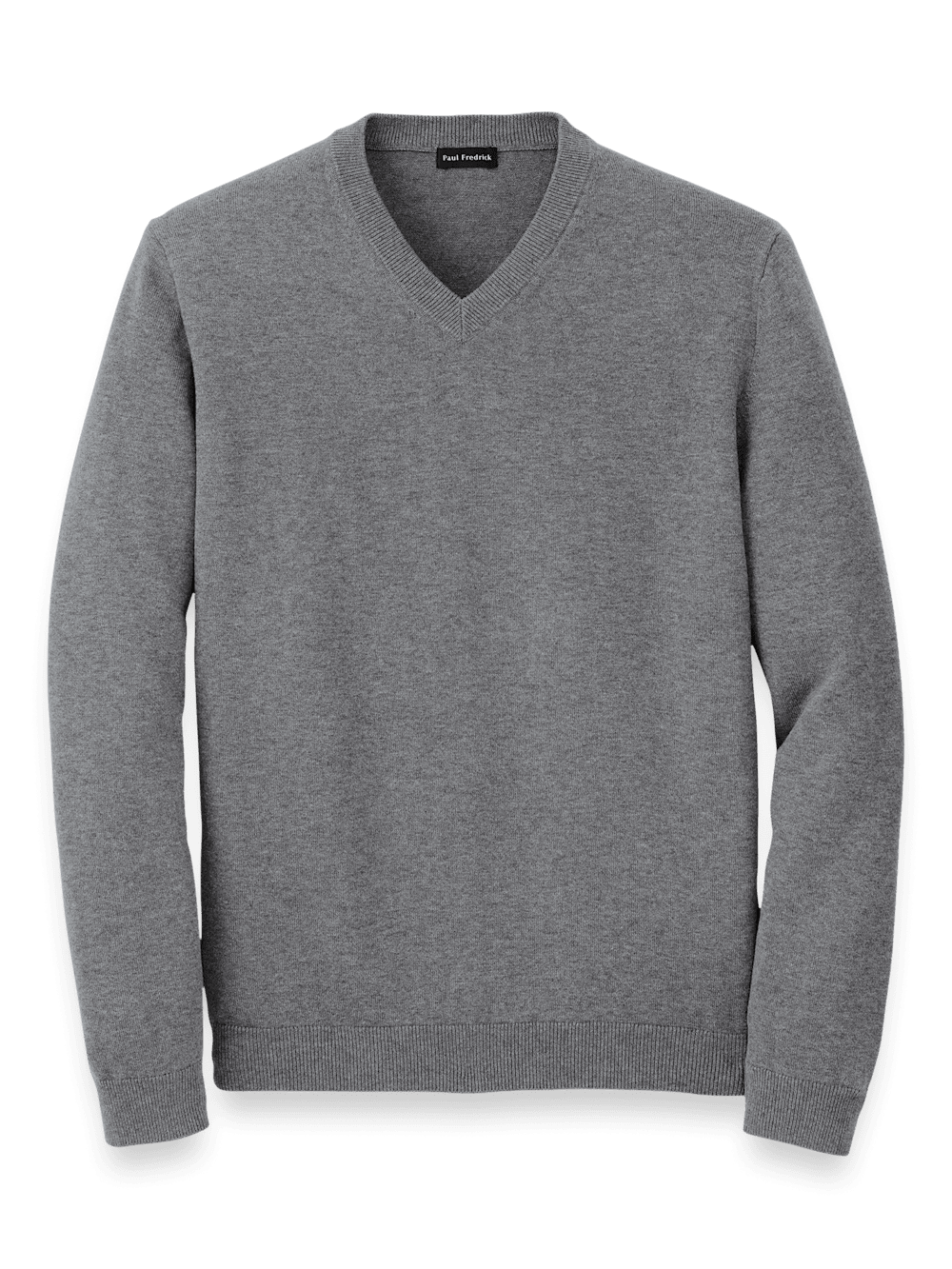 Product Image of Supima Cotton V-neck Sweater-Medium Grey