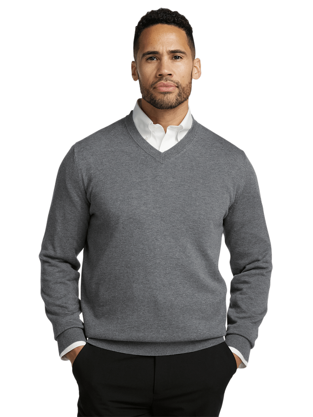 Alternate Image of Supima Cotton V-neck Sweater-1