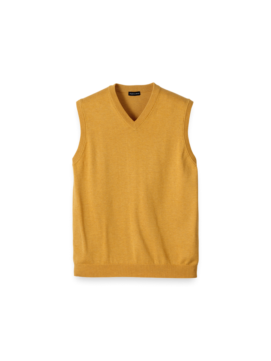 Supima Cotton Vest - Mustard – Paul Fredrick Supima Cotton Vest - Mustard – Paul Fredrick
