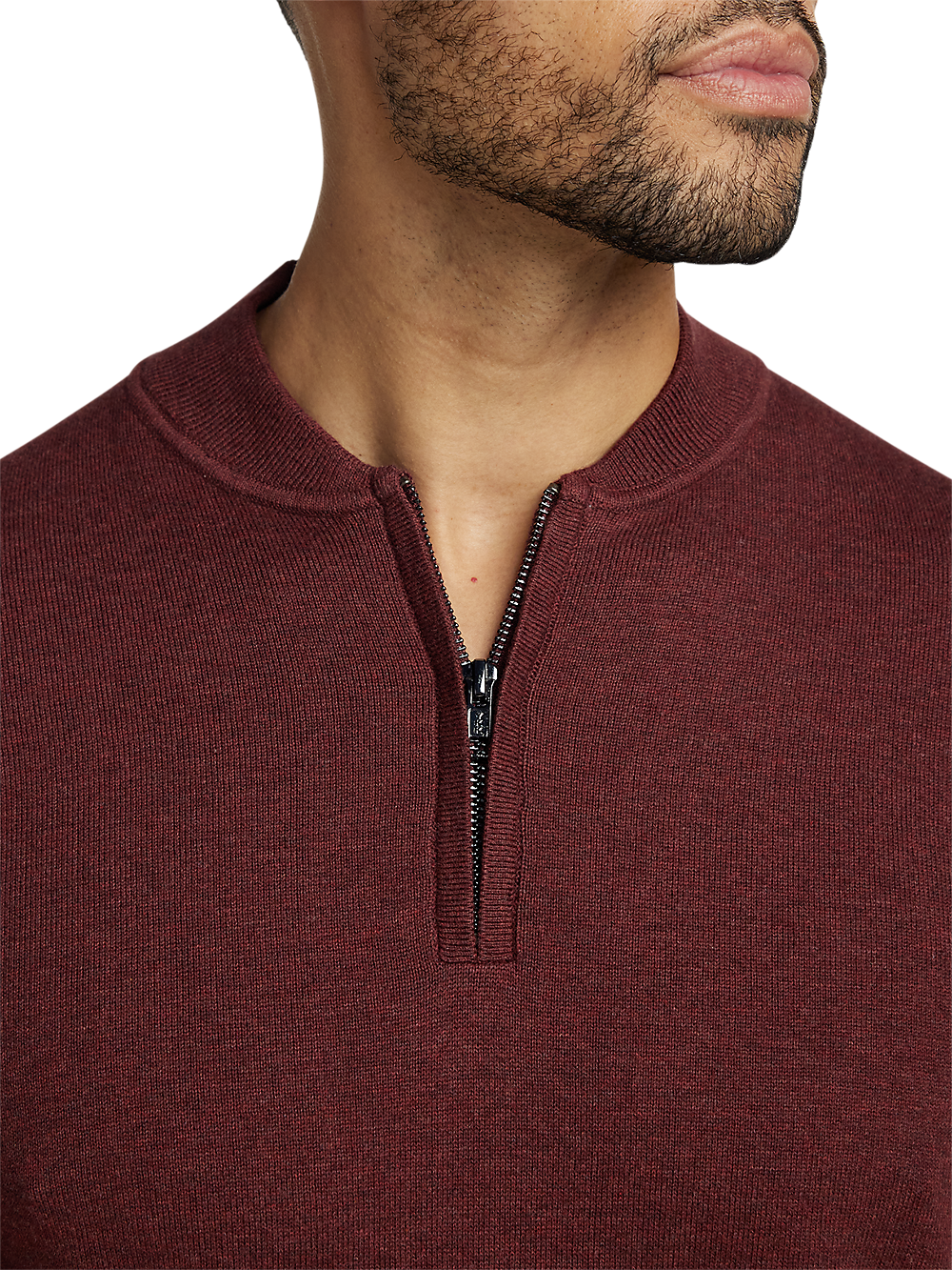 Alternate Image of Cotton Quarter Zip Mock Neck Sweater-2