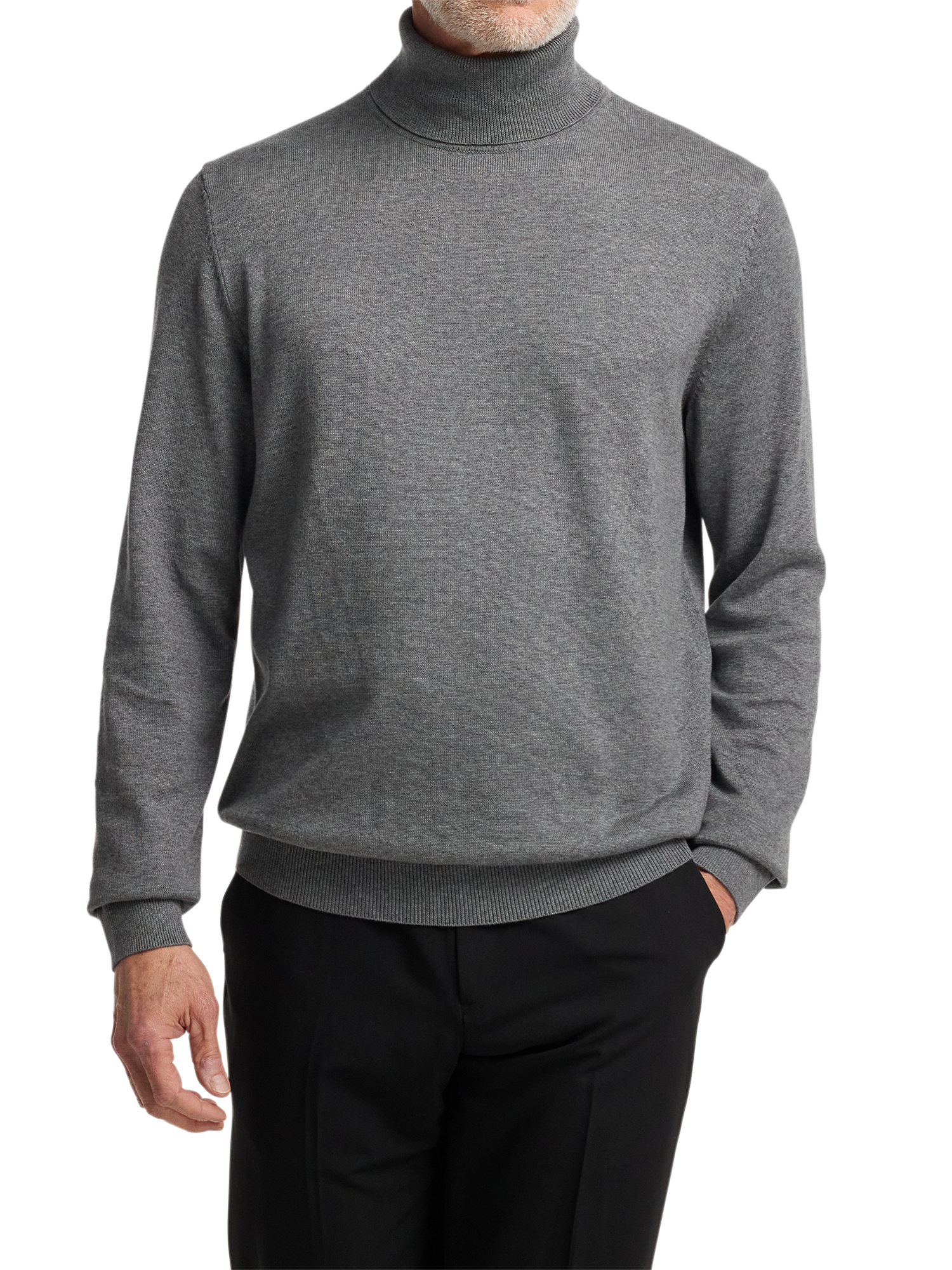 Supima Cotton Turtleneck - Medium Grey
