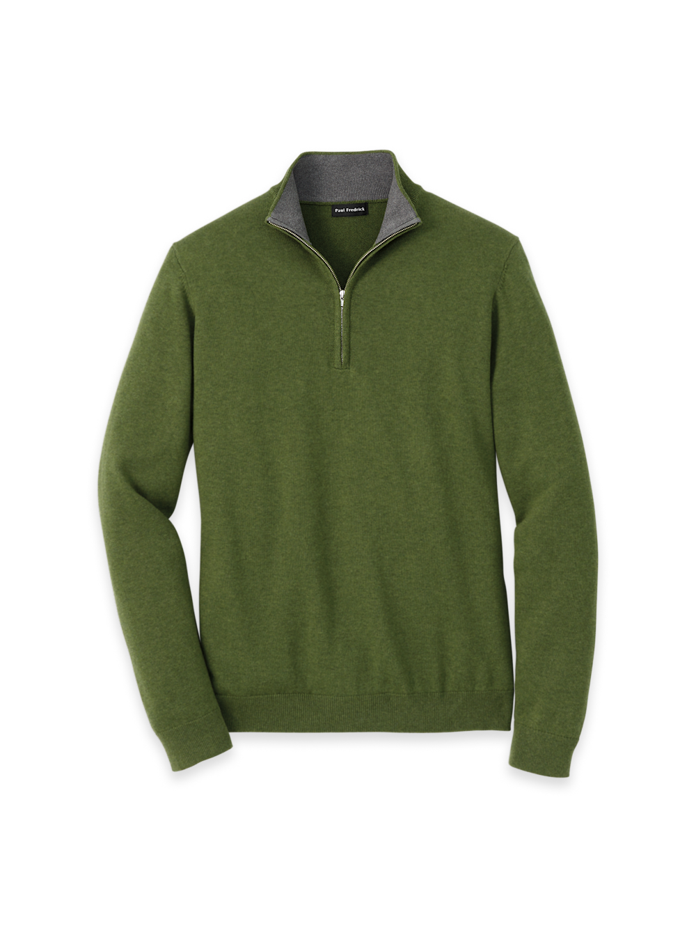 Men's Olive Solid Knitwear 