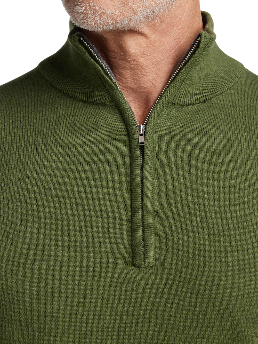 Alternate Shot of Men's Olive Solid Knitwear  - 2