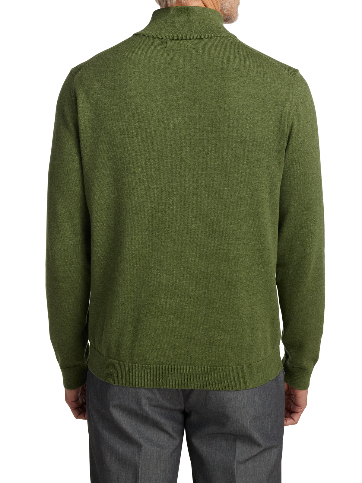 Alternate Shot of Men's Olive Solid Knitwear  - 3