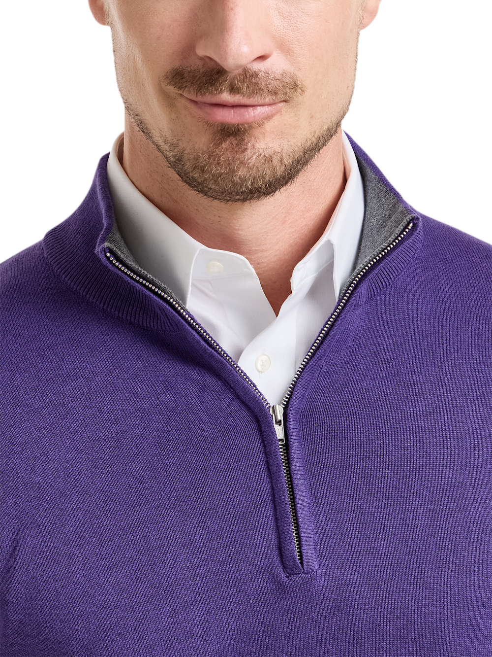 Alternate Shot of Men's Plum Solid Knitwear  - 2
