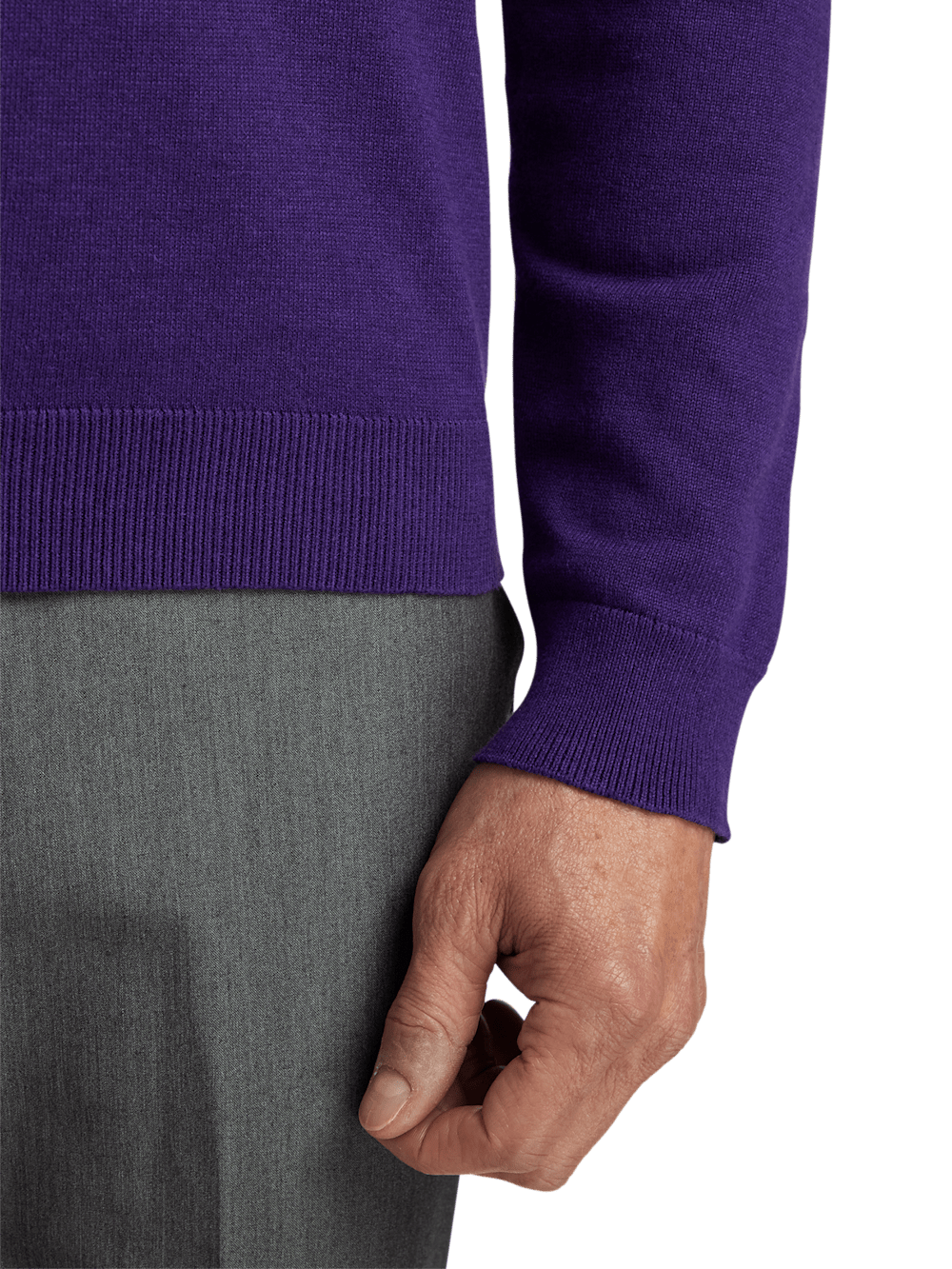 Alternate Image of Supima Cotton Quarter Zip Mock Neck Sweater-3