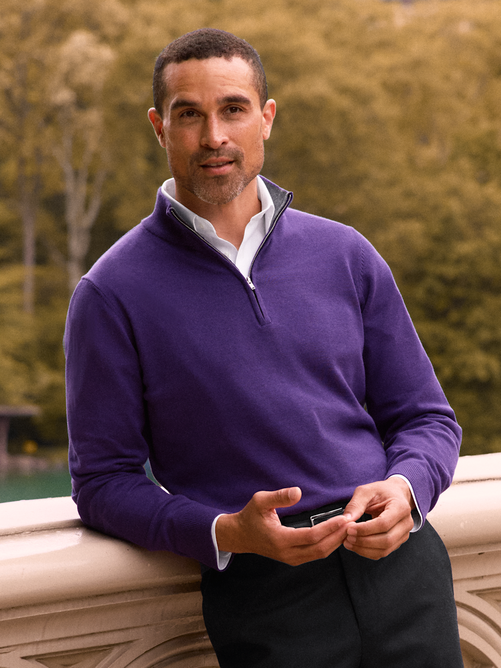 Alternate Shot of Men's Plum Solid Knitwear  - 4