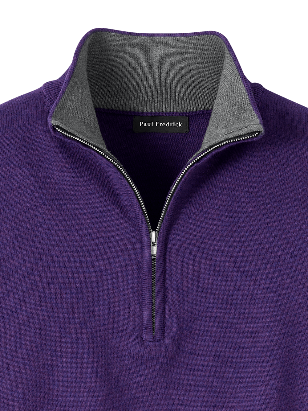 Alternate Image of Supima Cotton Quarter Zip Mock Neck Sweater-5