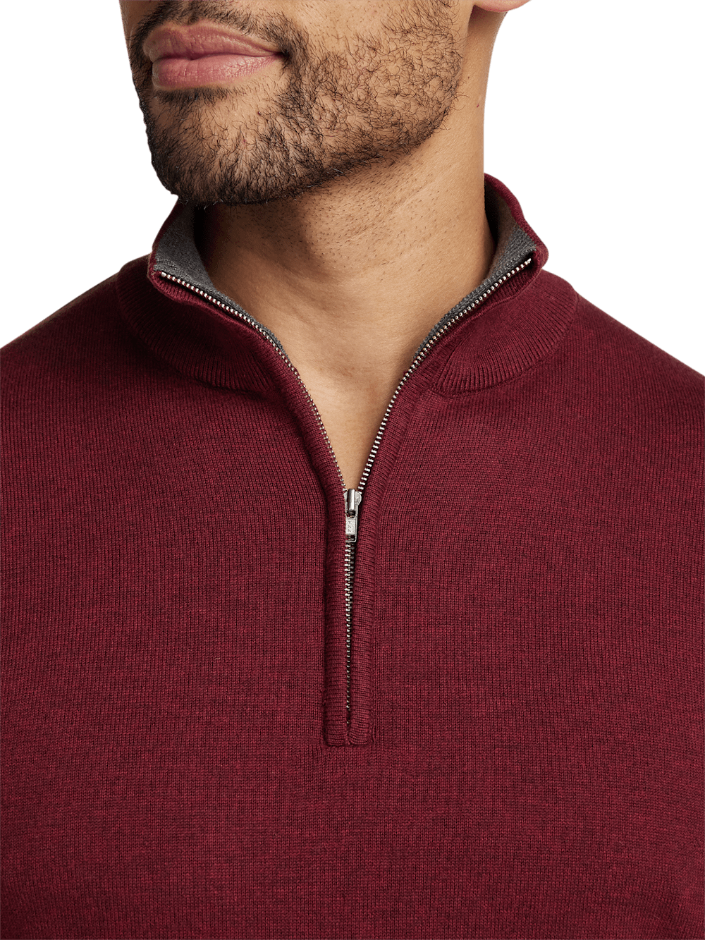 Alternate Image of Supima Cotton Quarter Zip Mock Neck Sweater-2