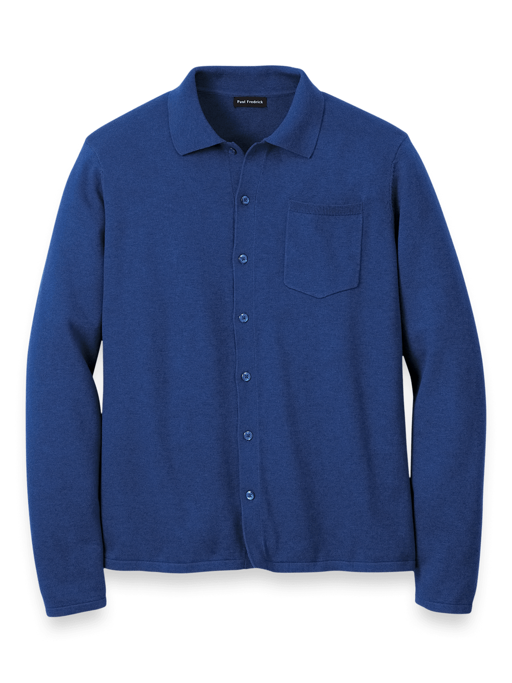 Product Image of Supima Cotton Button Front Polo-Dark Blue