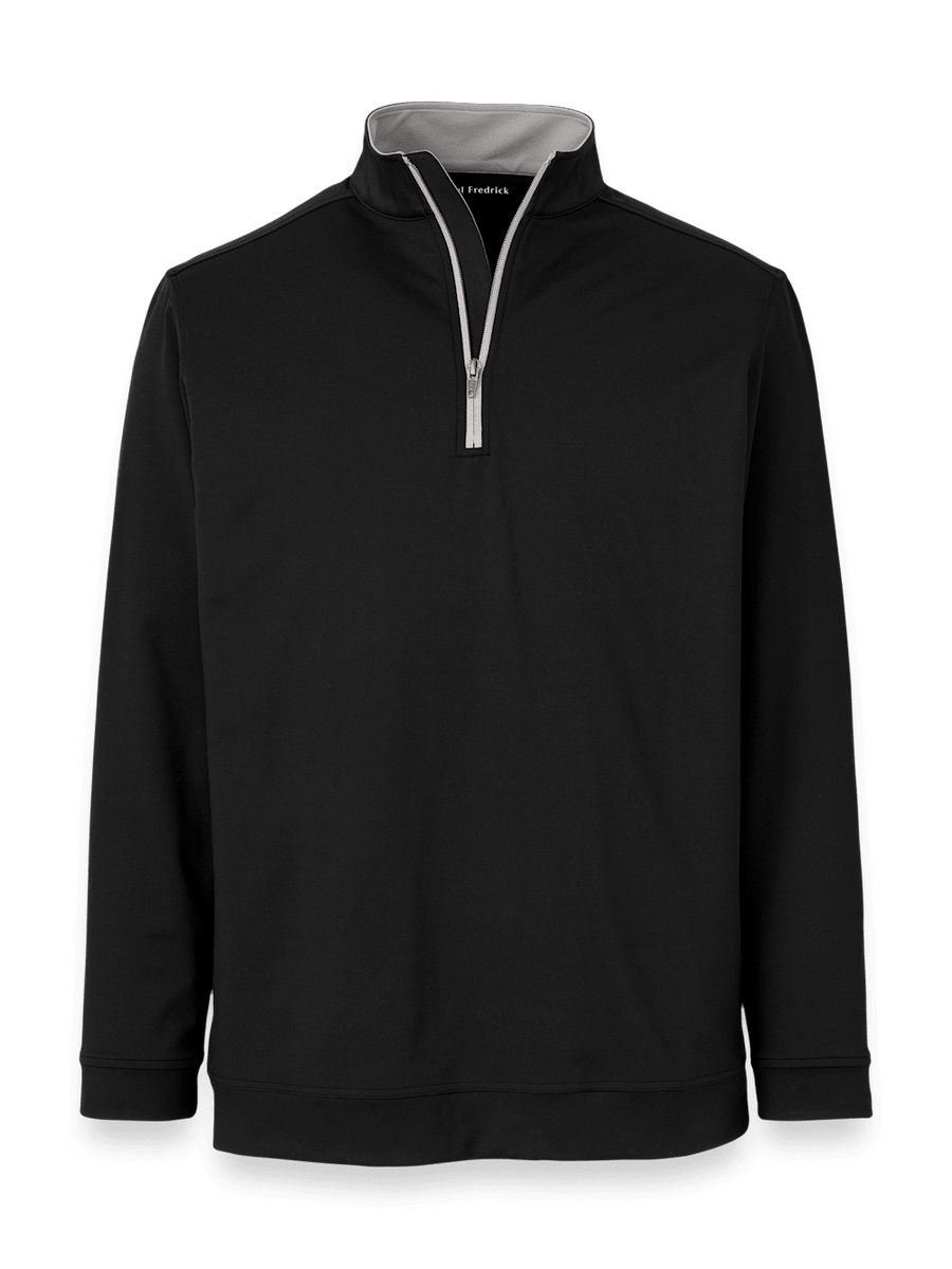 Performance Blend Quarter Zip Mock Neck - Black – Paul Fredrick
