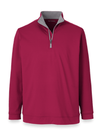 Performance Blend Quarter Zip Mock Neck - Burgundy