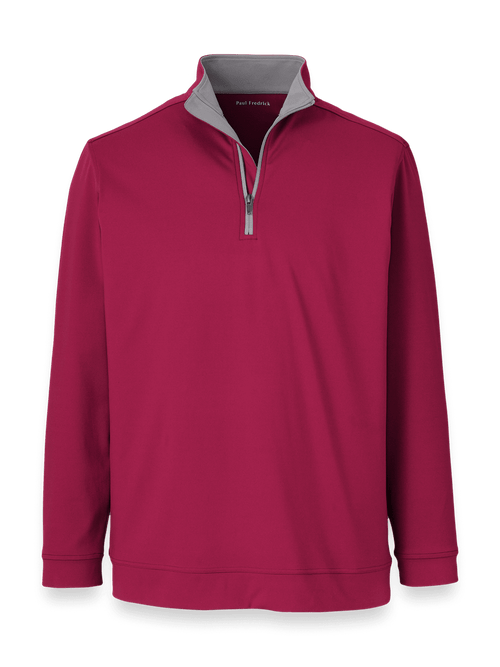 Performance Blend Quarter Zip Mock Neck - Black – Paul Fredrick