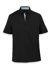 Performance Blend Three Button Polo - Black