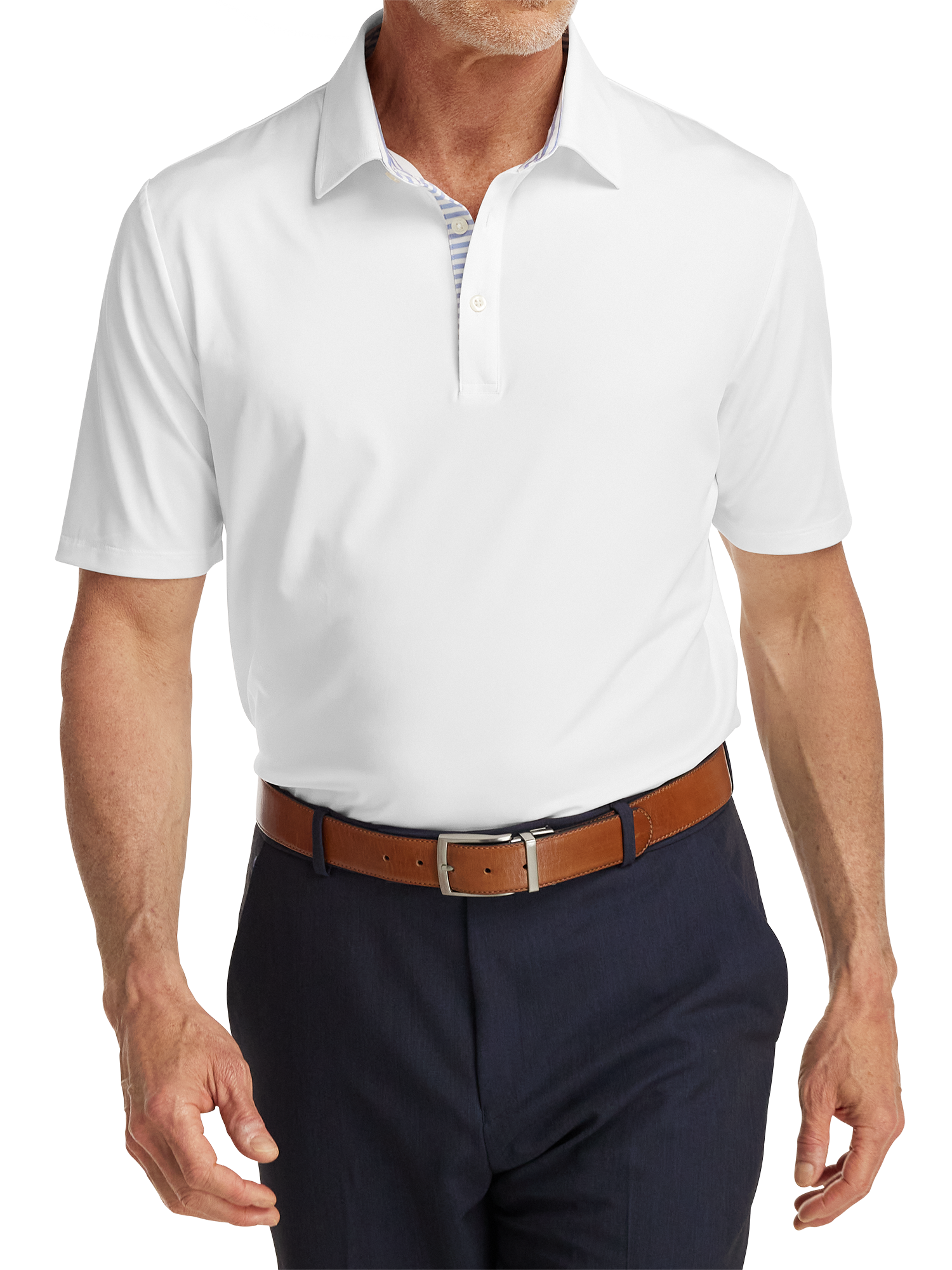 Performance Blend Three Button Polo - White