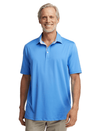 Performance Blend Three Button Polo - Blue