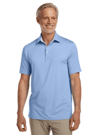 Performance Blend Three Button Polo - Light Blue
