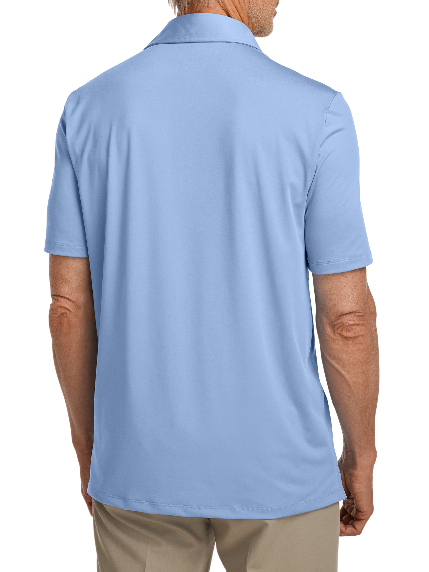 Performance Blend Three Button Polo - Light Blue