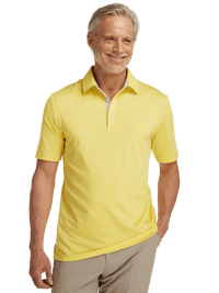 Performance Blend Three Button Polo - Light Yellow