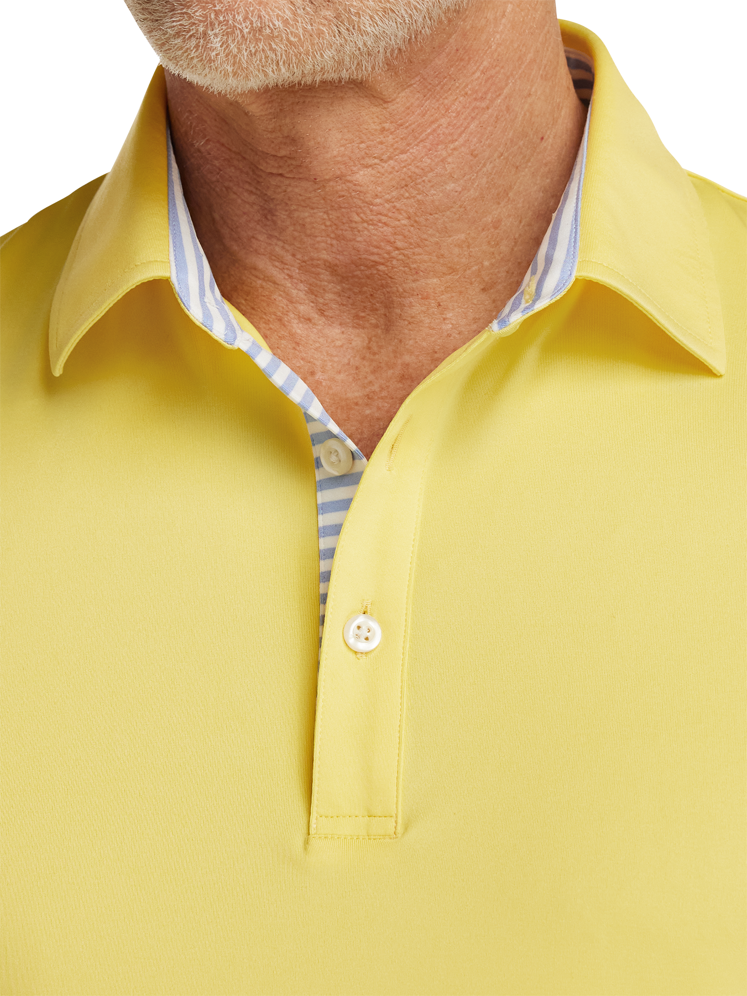 Performance Blend Three Button Polo - Light Yellow