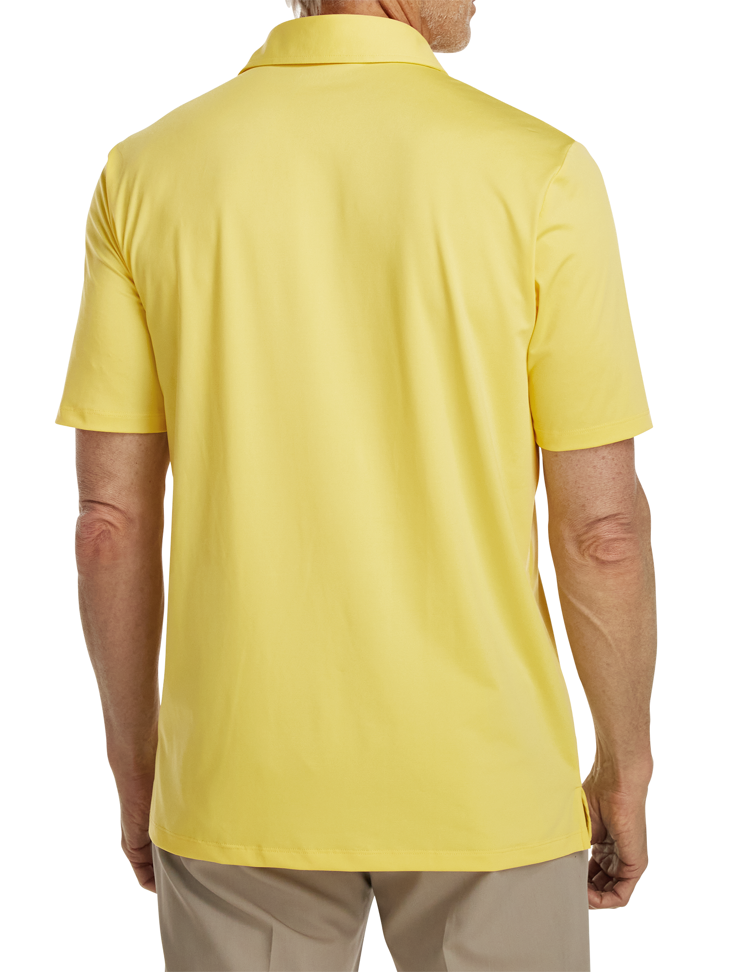 Performance Blend Three Button Polo - Light Yellow