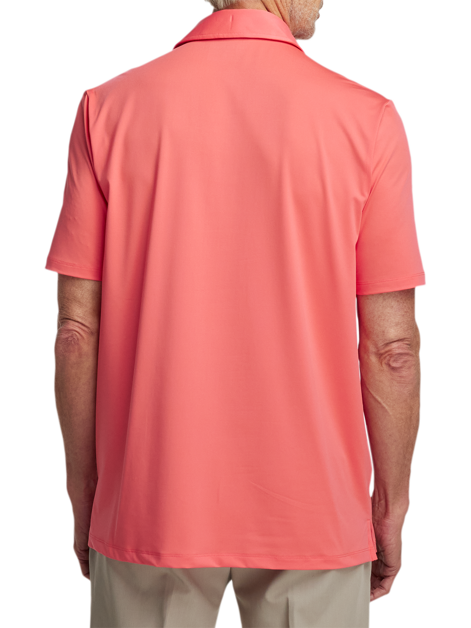 Performance Blend Three Button Polo - Bright Coral