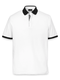 Cotton Blend Three Button Polo - White