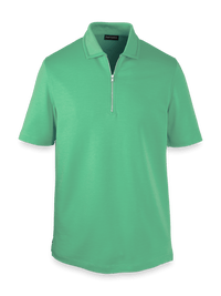 Lyocell Blend Quarter Zip Polo - Green