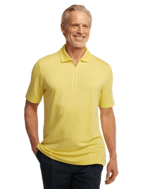 Lyocell Blend Quarter Zip Polo - Yellow