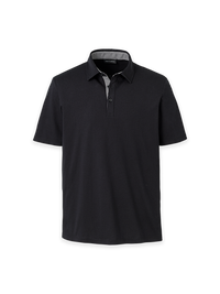 Mercerized Cotton Three Button Polo - Black