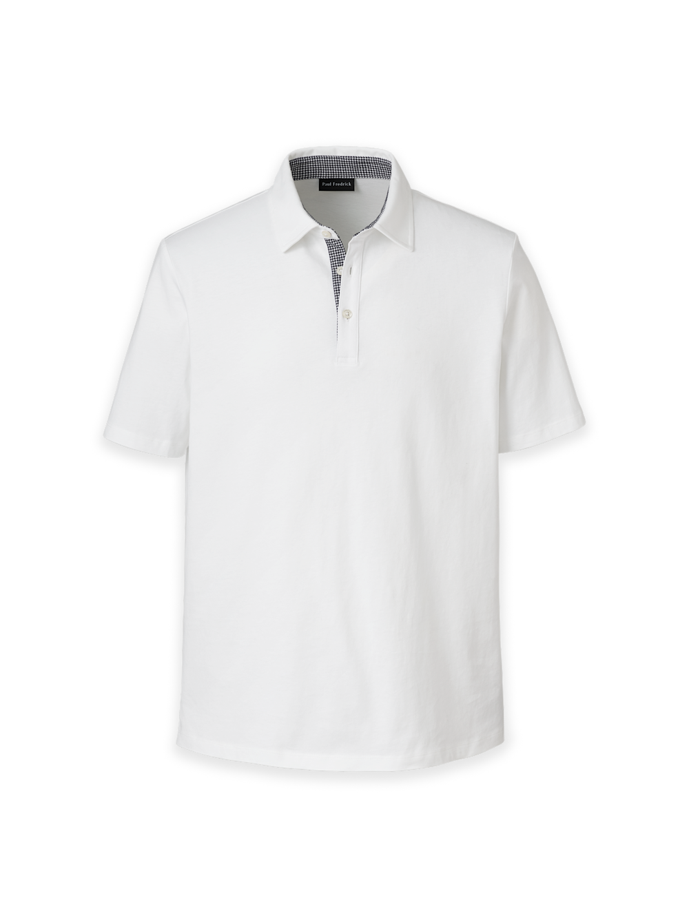 Product Image of Mercerized Cotton Three Button Polo-White