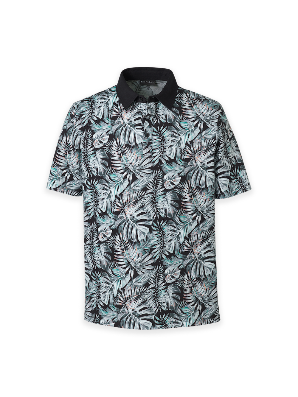 Product Image of Cotton Three Button Polo-Black