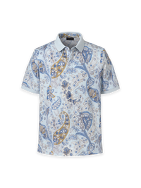 Cotton Three Button Polo - Light Blue