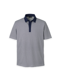 Cotton Three Button Polo - Navy