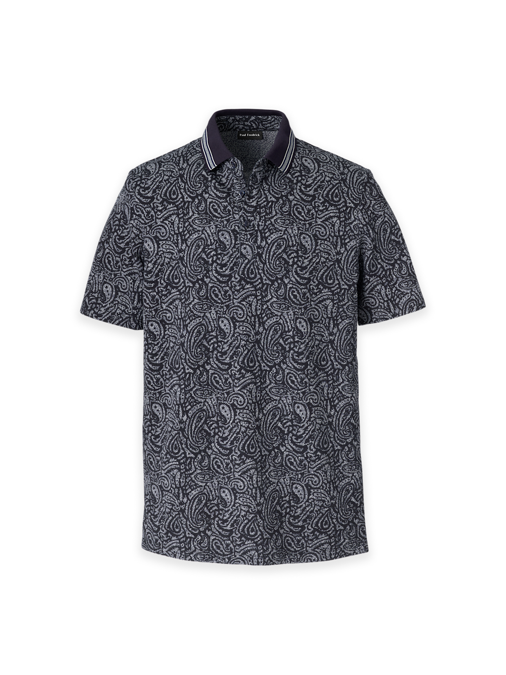 Product Image of Cotton Three Button Polo-Navy