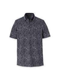 Cotton Three Button Polo - Navy