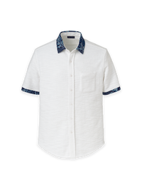 Cotton Button Front Polo - White