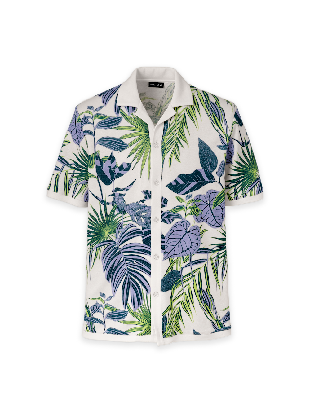 Product Image of Linen Blend Button Front Camp-White Multi