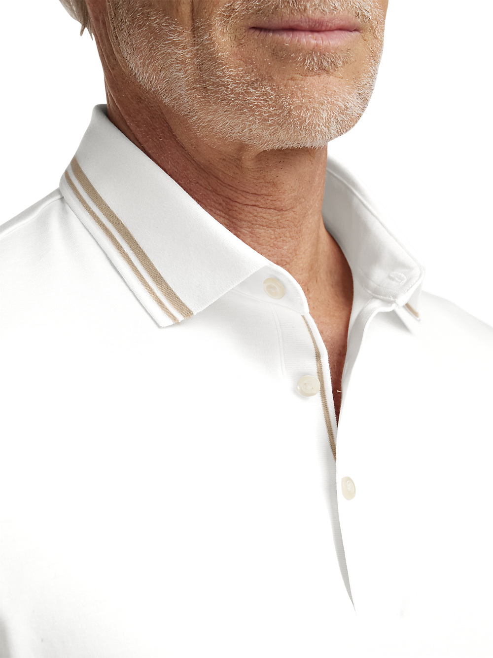 Cotton Three Button Polo - White – Paul Fredrick Cotton Three Button Polo - White – Paul Fredrick